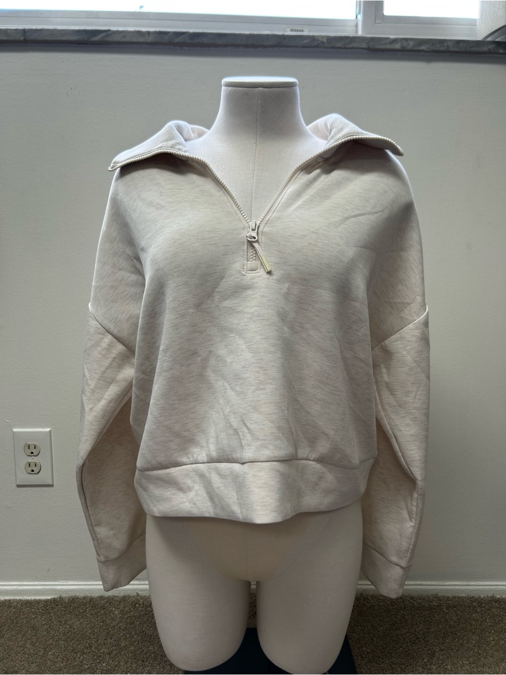 Neutral Half-Zip Pullover Sweatshirt